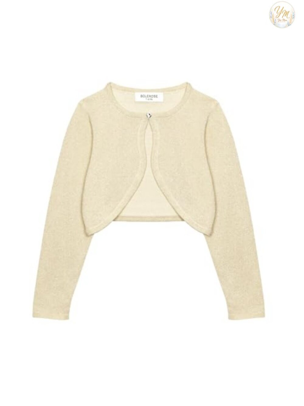 Girls Sparkle Long Sleeve Bolero Shrug Button Closure Cotton